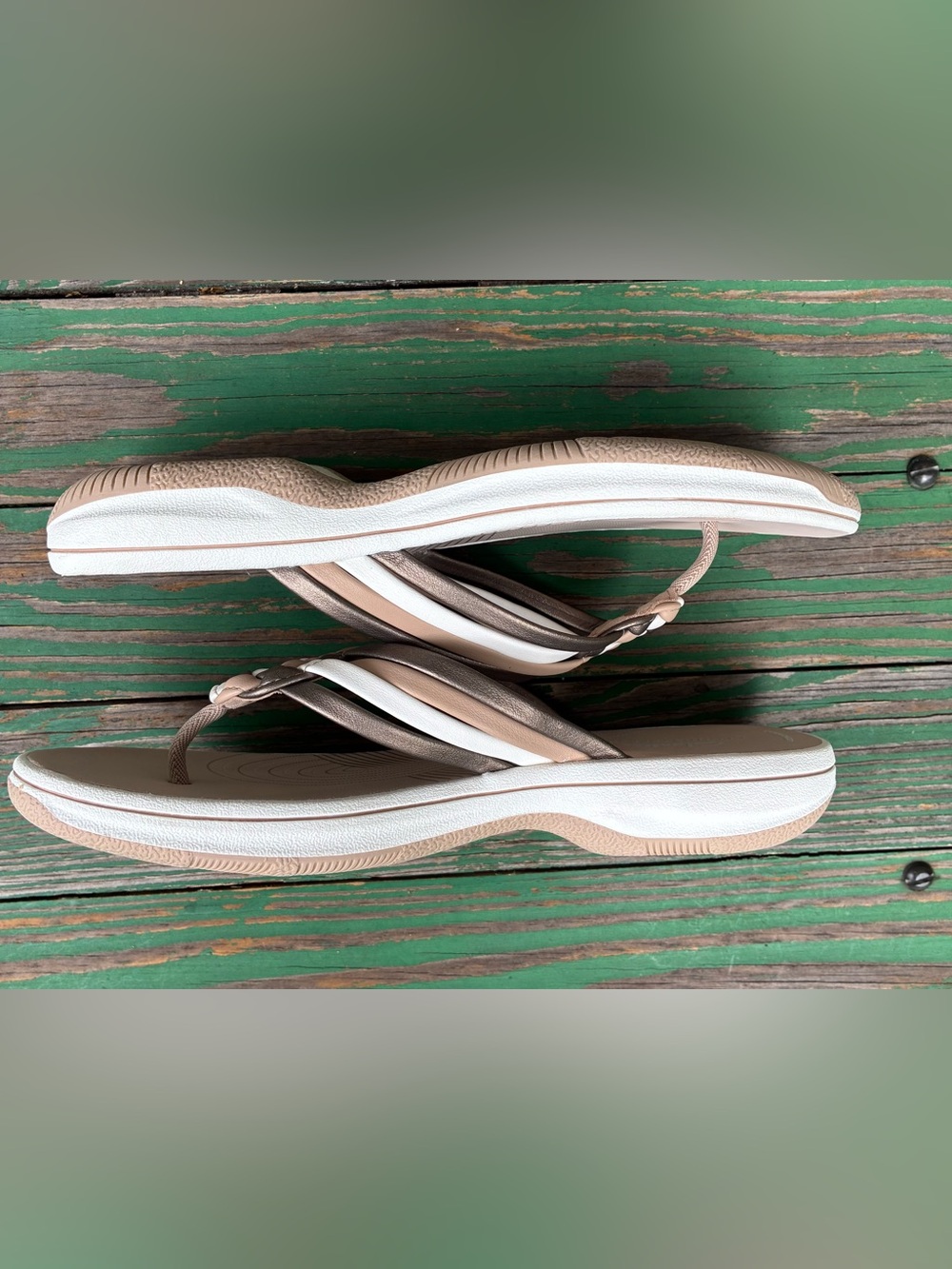 Clarks CloudSteppers Breeze Coral Sandals Sz 7 Slippers Flip Flop - Picture 7 of 11